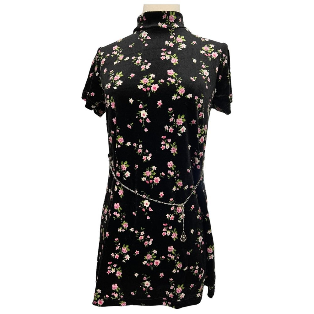 Pink and black floral girl's dress